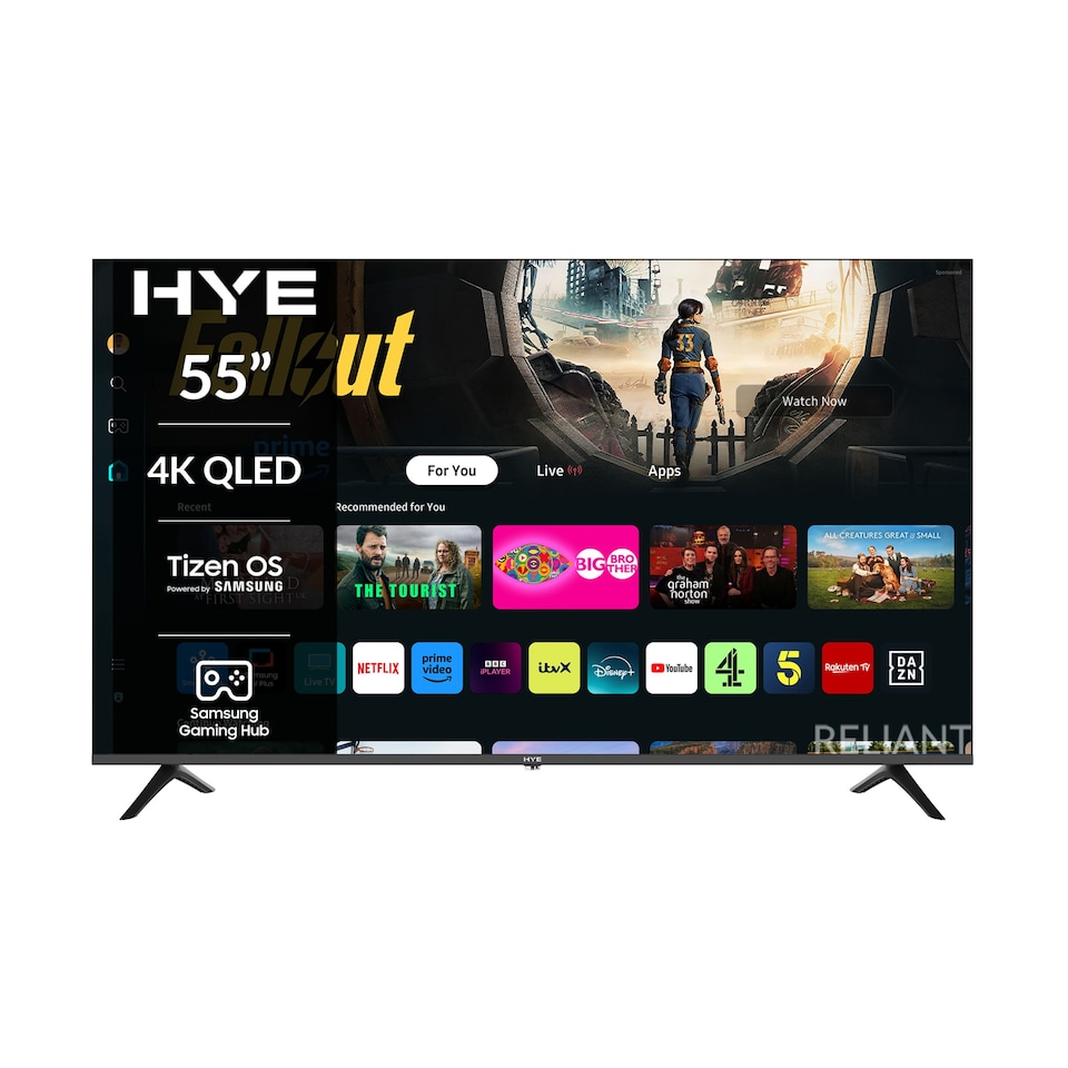 image 1 of HYE 55 Inch 4K QLED Tizen OS WiFi Frameless Smart TV - 55QLEDS2008