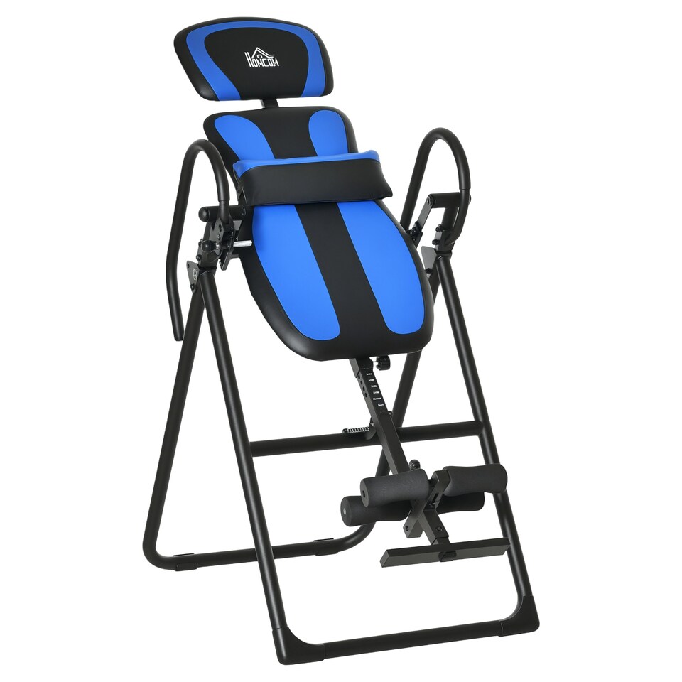 image 1 of HOMCOM Foldable Gravity Inversion Table, Fitness Bench w/ Soft Ankle Cushions