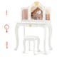 image 9 of COSTWAY Kids Vanity Princess Vanity Table & Chair Set White