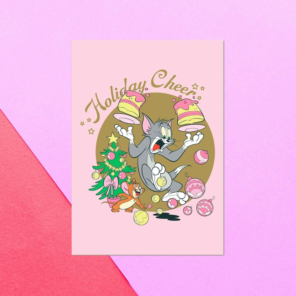 Official Tom And Jerry Holiday Cheers Greetings Card