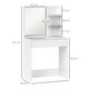 image 7 of HOMCOM Dressing Table with Mirror and Storage, Modern Vanity Desk, White White