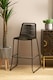 image 2 of Interiors by Premier Black Rope Bar Chair, Backrest Outdoor Iron Bar Stool, Footrest black Rope Iron Chair, Rust-free Rope Chair | Black