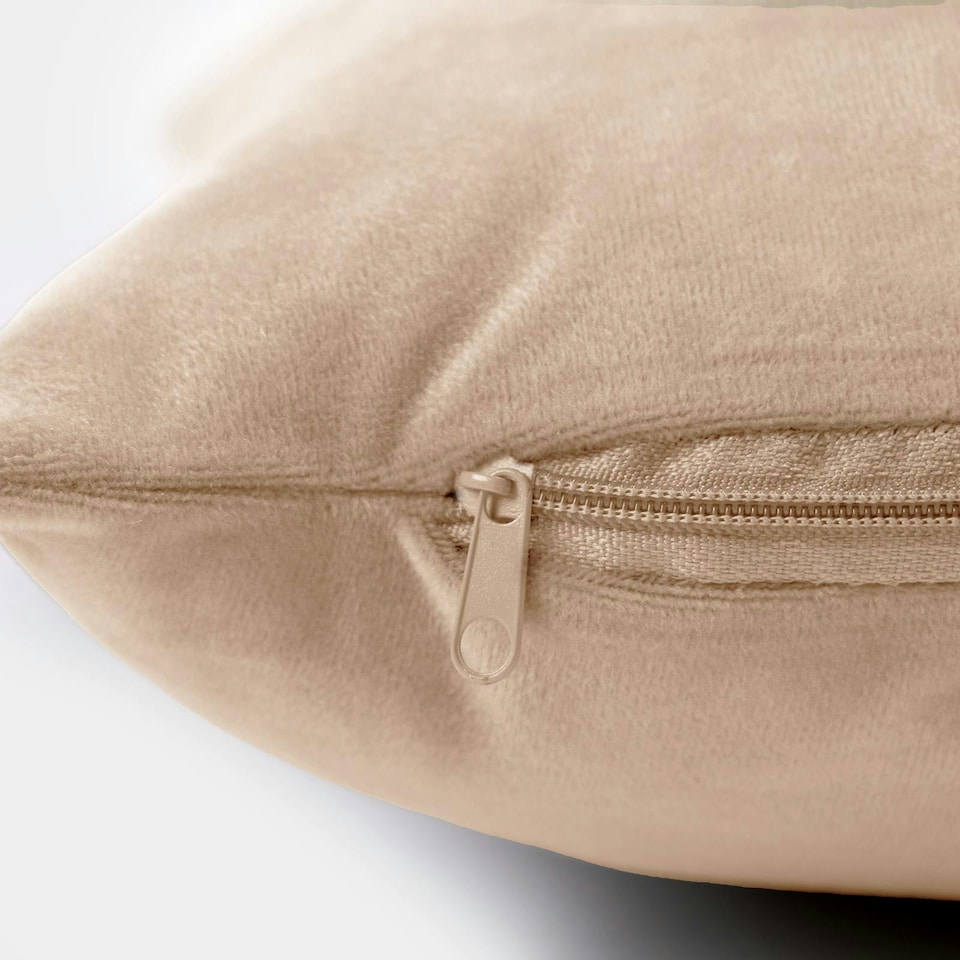 image 1 of OHS 2 x Soft Plain Matte Velvet Cushion Covers, 45x45cm - Natural | Yellow | Natural | 45x45cm | 2