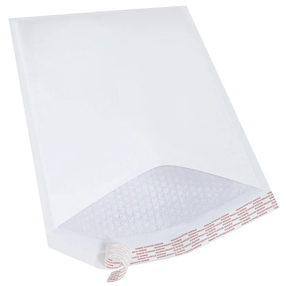 image 1 of 100 x Size 10 (340x445mm) White Padded Plain Bubble Lined Peel & Seal Lightweight Postal Envelopes White | One Size