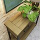 image 3 of Lowry 2 Drawer Console Table Driftwood Lacquered Solid Reclaimed Pine Brown