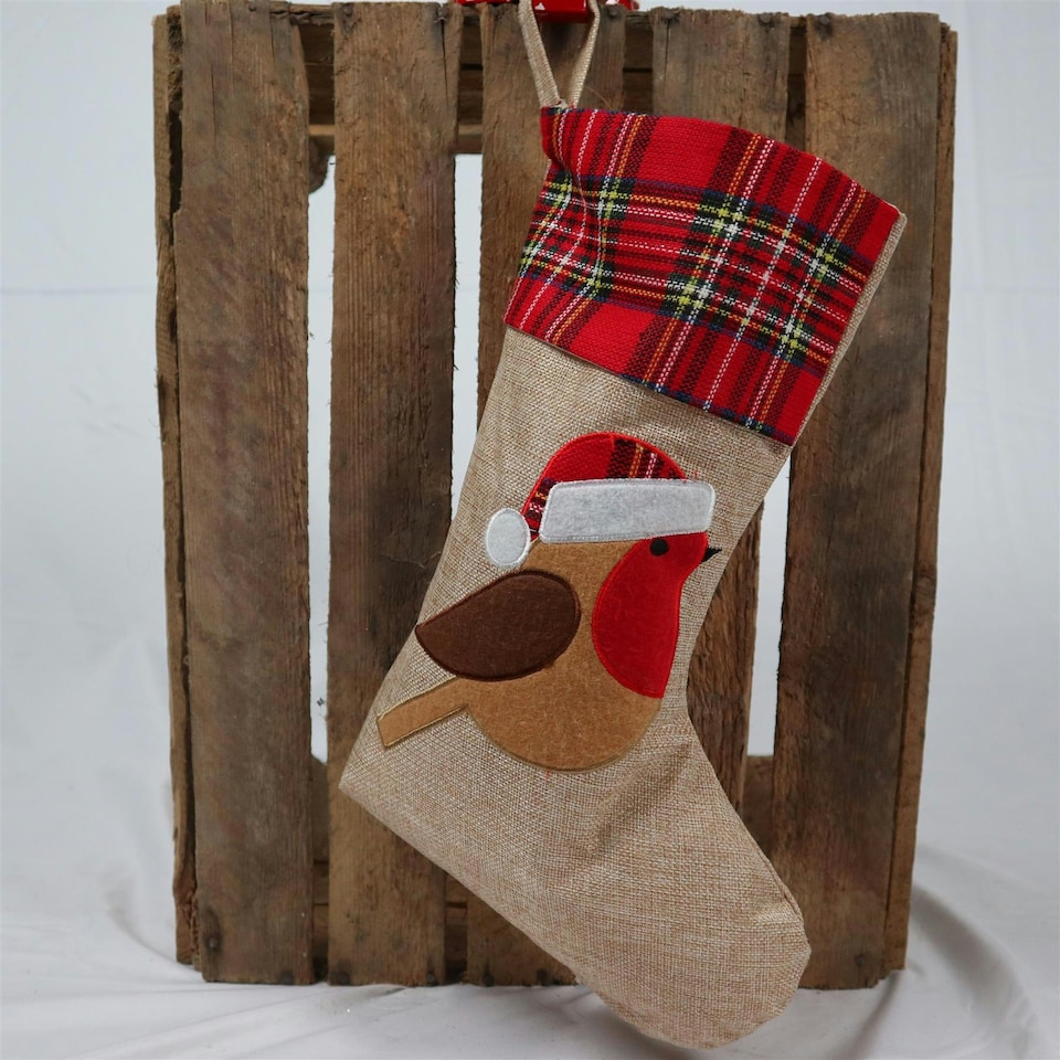 image 1 of 26x45cm Robin Christmas Stocking
