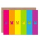 image 1 of Colourful Bunnies Stripes Easter Card