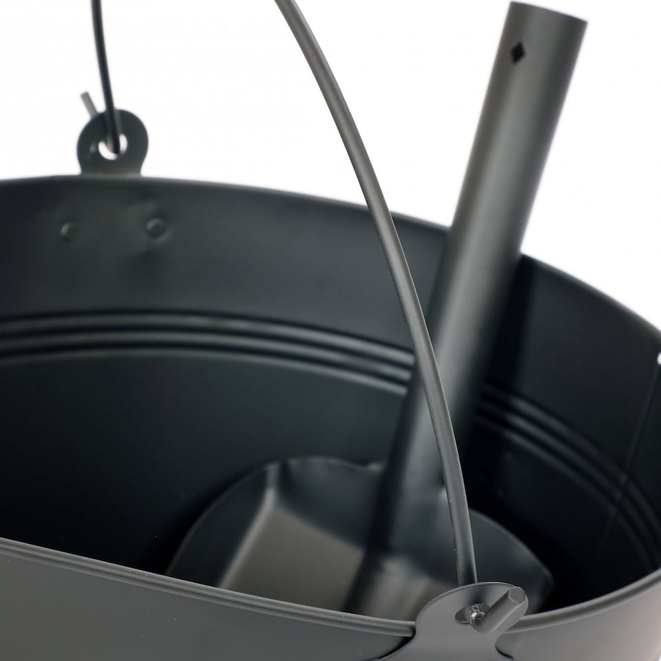image 1 of Heavy Duty Steel Fireplace Coal Bucket Scuttle Hod with Shovel