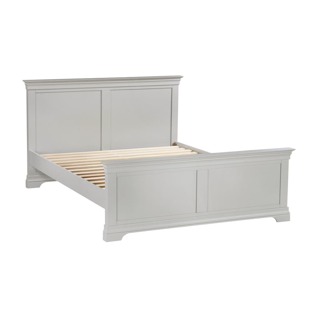 Bordeaux 5 Feet High End Bed Frame - L218 x W167 x H105 cm - Pebble Grey