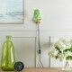 image 3 of ValueLights Neely Plug in Antique Brass Easy Fit Wall Light with Green Pleated Fabric Tapered Lampshade - Bulb Included