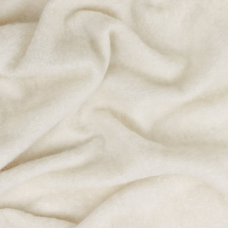 image 1 of Furn Cozy Woven Tasselled Throw | Cream | Ecru | 1