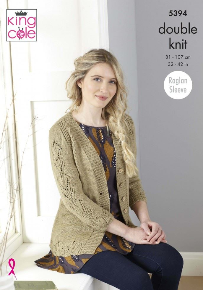 King Cole Finesse Cotton Silk DK Knitting Pattern 5394, Cardigans and Sweaters for Women - 32 - 42 Inches