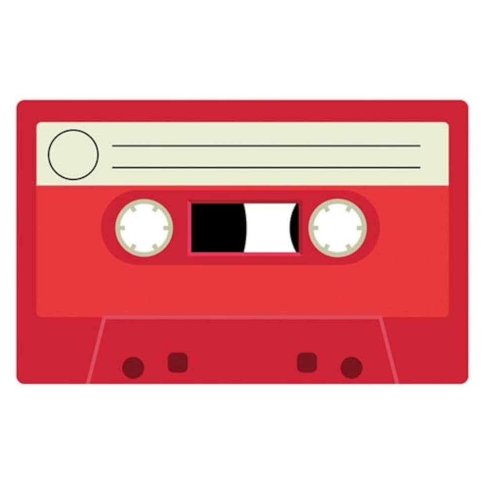 Red Cassette Tape PVC Party Sign Decoration 37cm x 23cm