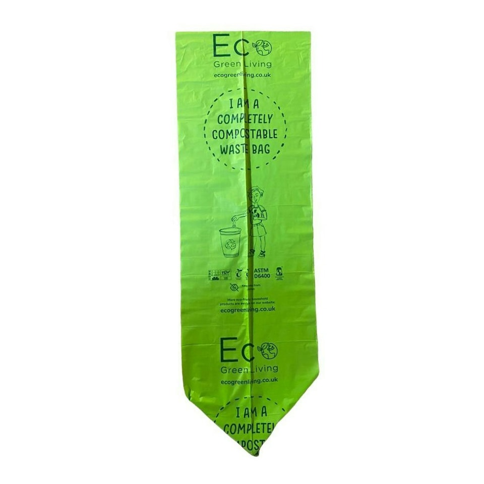 image 1 of Eco Green Living Plastic Free Bin Liners, Designed to Break Down Naturally Leakproof, Strong Food Waste Bin Bags 60 Liters 10 Bags