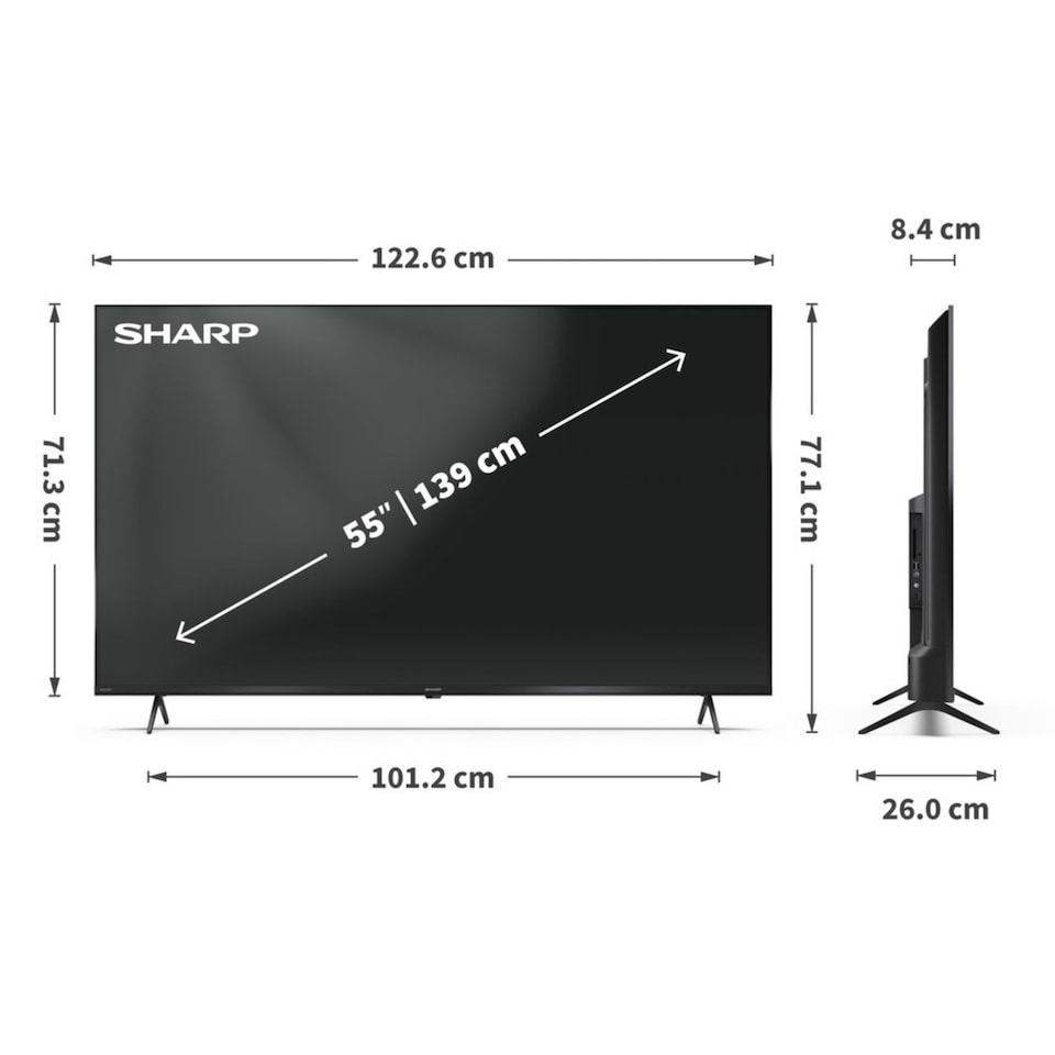 image 1 of SHARP 55HM5245KB 55 Inch 4K UHD Quantum Dot TiVo Smart TV