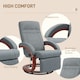 image 6 of HOMCOM Manual Recliner Swivel Reclining Chair with Footrest Armrests Grey