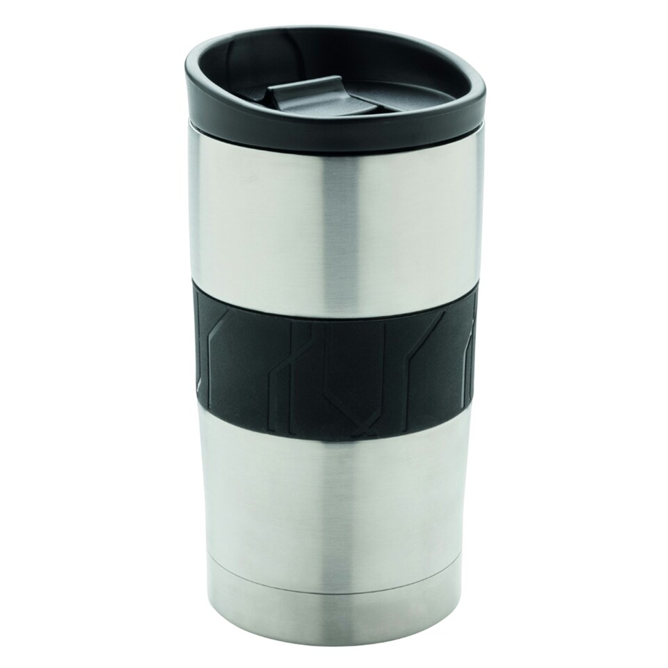 image 1 of XD Collection Vacuum Insulated 300ml Thermal Mug - Silver/Black - One Size Grey