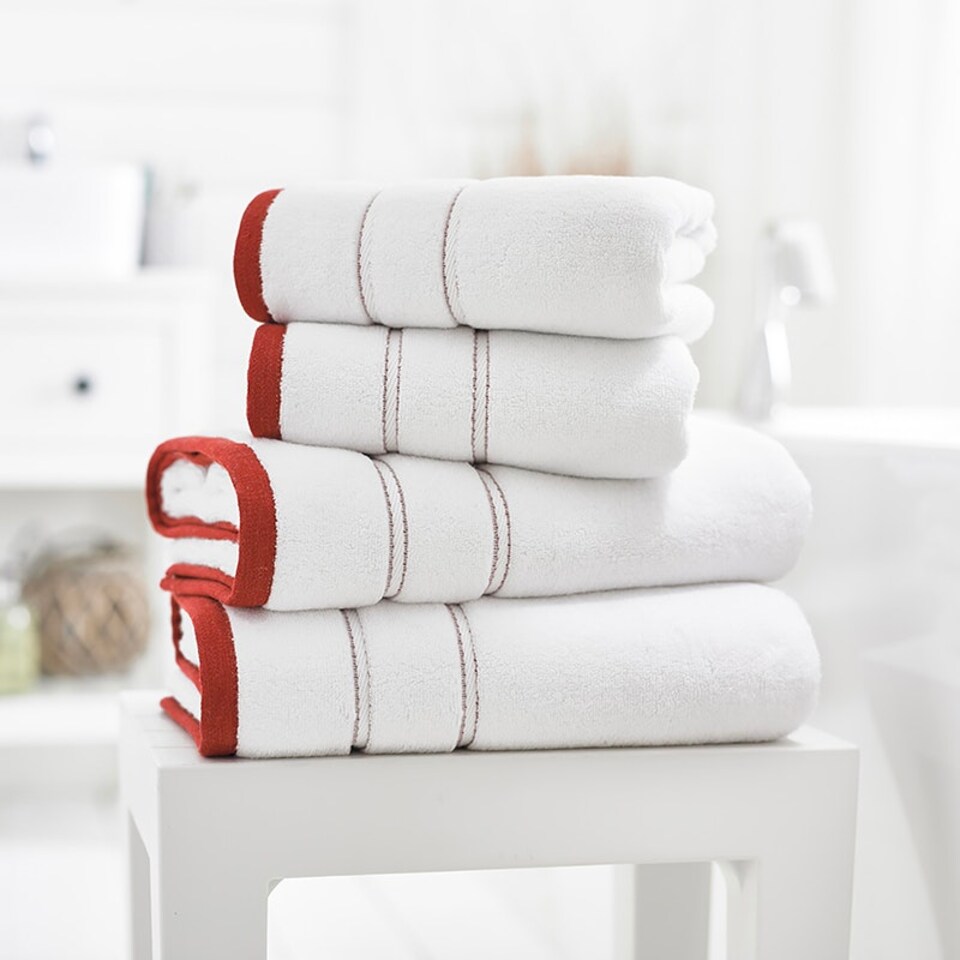 image 1 of Delamere Zero-Twist Luxury Cotton Towels – Ultra-Soft, Absorbent & Stylish Red | Berry | Bath sheet