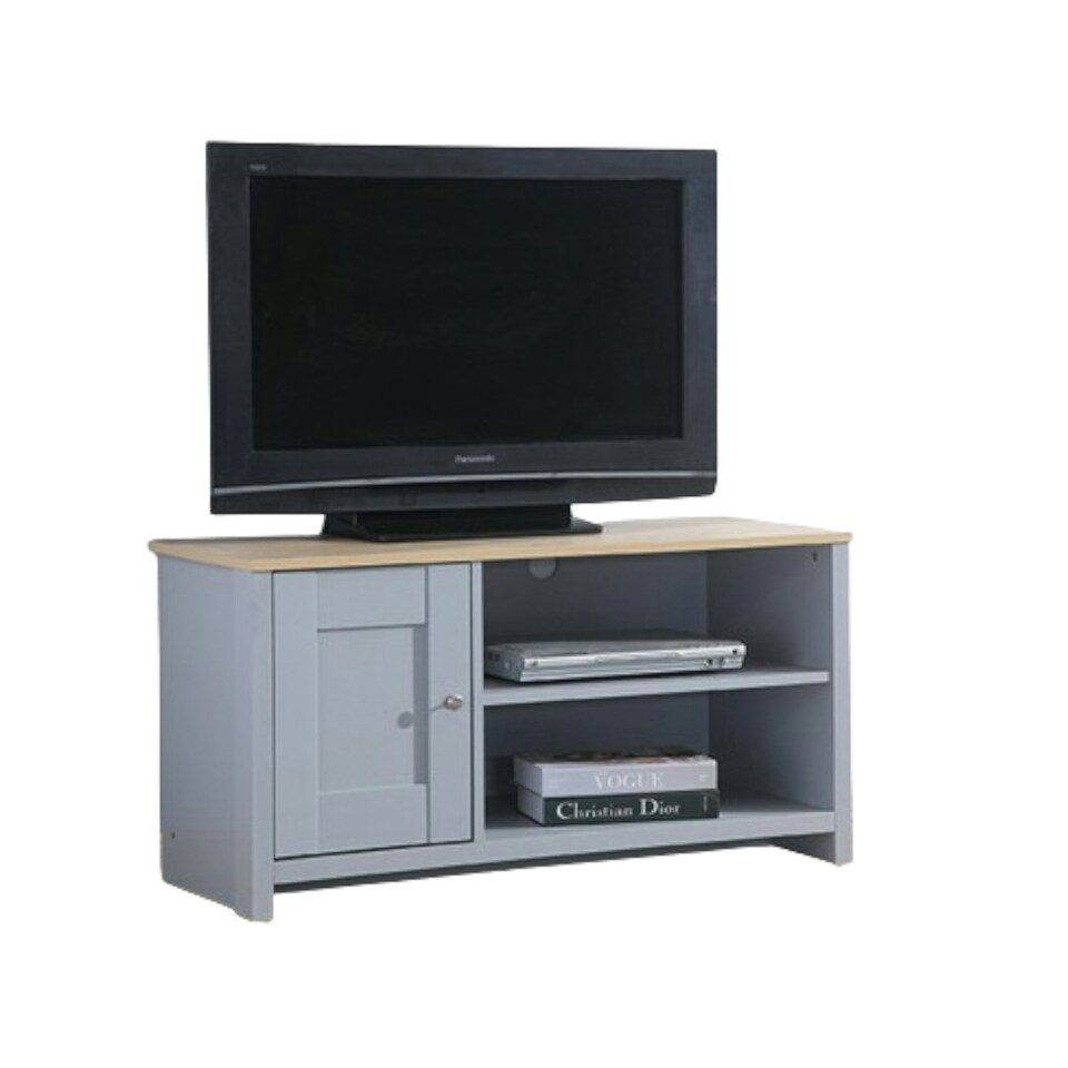 image 1 of Small Wooden TV Unit In Grey
