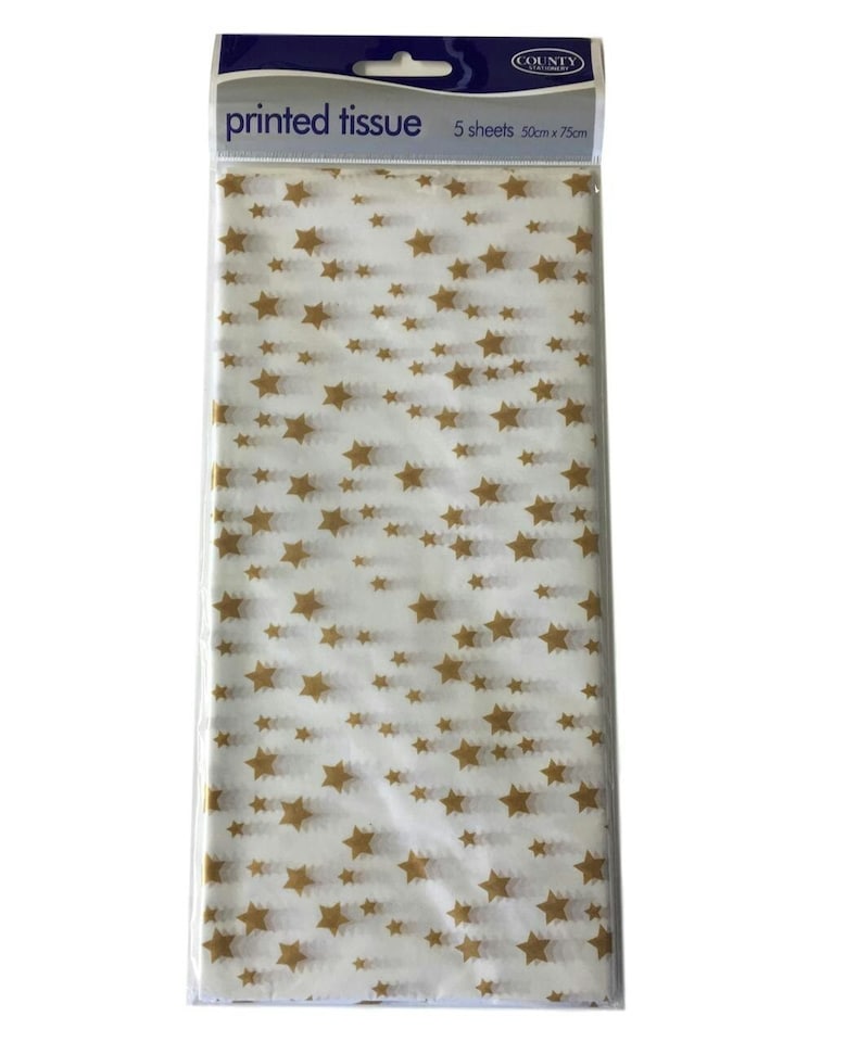 image 1 of Gold Stars Tissue Paper 5 Sheets