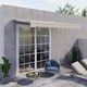 image 2 of Outsunny Garden Door Awning Retractable Canopy Electric Shelter 3.5m Cream