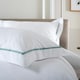 image 2 of Hampstead 100% Cotton Duvet Cover Set – 200 Thread Count with Inserted Ribbon & Oxford Pillowcases Green | White | Double