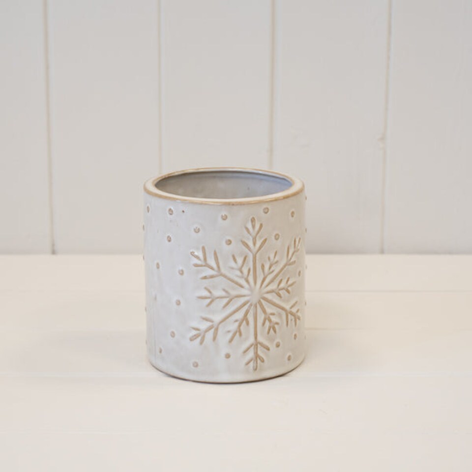 image 1 of Frosted Snowflake Pot