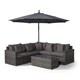 image 4 of Havana 5 Seat Rattan Corner Sofa Set with Drinks Cooler Coffee Table | Grey | Grey | Five Plus Seater