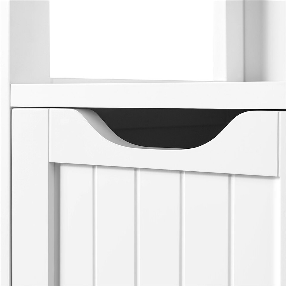 image 1 of Yaheetech Bathroom Floor Cabine w/ 1 Door and 3 Drawers White White