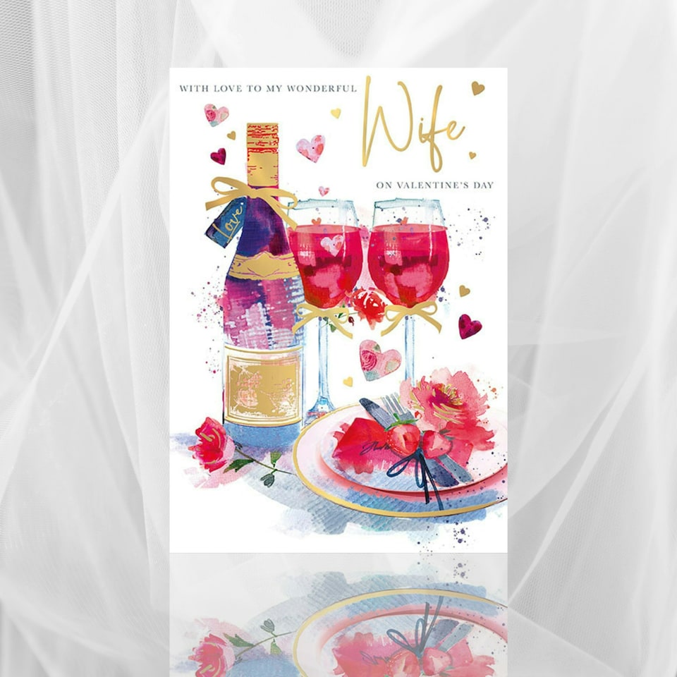 image 1 of Words 'n' Wishes Valentine Day Card for Wife, 23.5 x 16.5 cm,