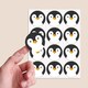 image 2 of Christmas Penguin Round Stickers 60mm - Sheet of 12