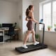 image 2 of SPORTNOW Folding Treadmill Walking Pad, Running Jogging Walking Machine | Black | Black with yellow accents | 109 x 48 x 100 cm