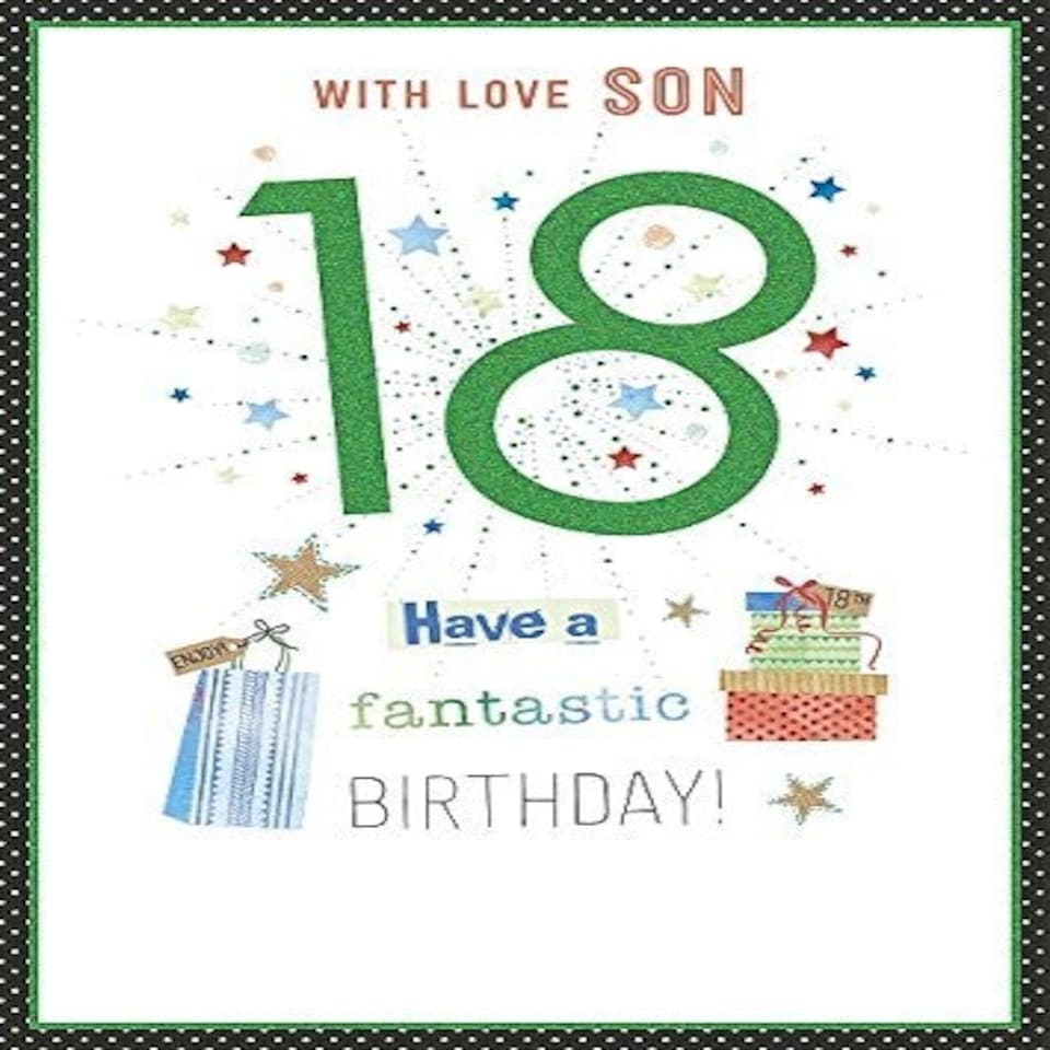 image 1 of Son Stylish 18th Fantastic Happy Birthday Card