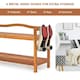 image 8 of COSTWAY 2-Tier Wood Shoe Rack Solid Shoe Storage Shelf Brown