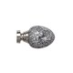 image 2 of 35mm Fixed Length Metal Curtain Pole Set Satin Silver Alexia Finial 105cm | Silver | Silver