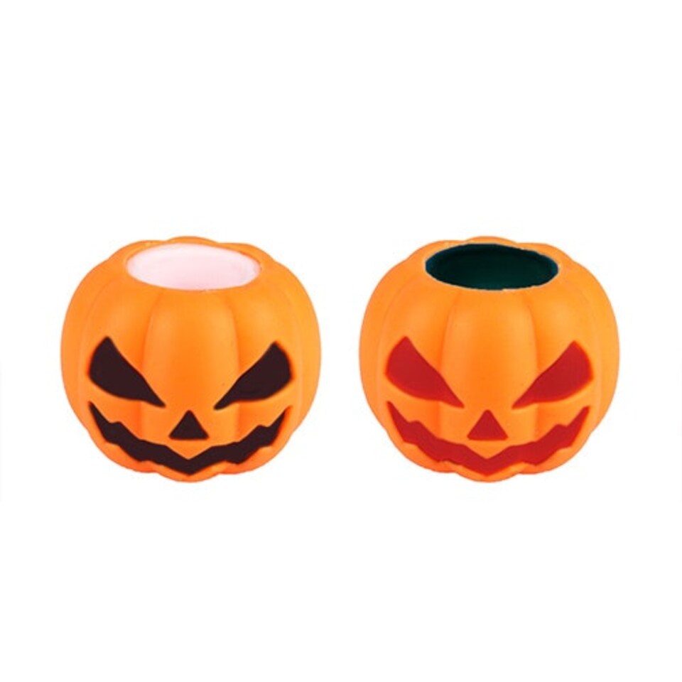 image 1 of Assorted Pumpkin Stress Relief Squeeze Toy with Surprise Halloween Ghost