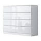 image 4 of FWStyle Stora 8 Drawer Wide 4+4 Chest Of Drawers - White Gloss Front