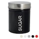 image 1 of Harbour Housewares Black Round Metal Kitchen Sugar Canister Kitchen Caddy Kitchen Storage Containers Canisters