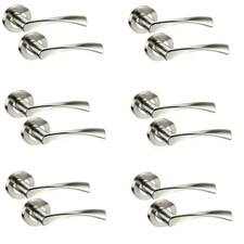 Golden Grace 6 Pair Astrid Design Door Handles on Rose in Dual Finish Grey