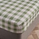 image 2 of OHS Gingham Microfibre Easy Care 25cm Deep Fitted Bed Sheet | Green | Sage | Double