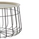 image 4 of Silver And Black Wire Detail Side Table,Contemporary Round Table With Recessed Top,Perfect for Small Spaces