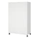 image 4 of Uppsala Open Mobile Wardrobe Unit in White with a Beige Textile Curtain on Wheels