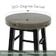 image 4 of Chef Vida Wooden Revolving Bar Stool, Black - Set of 2