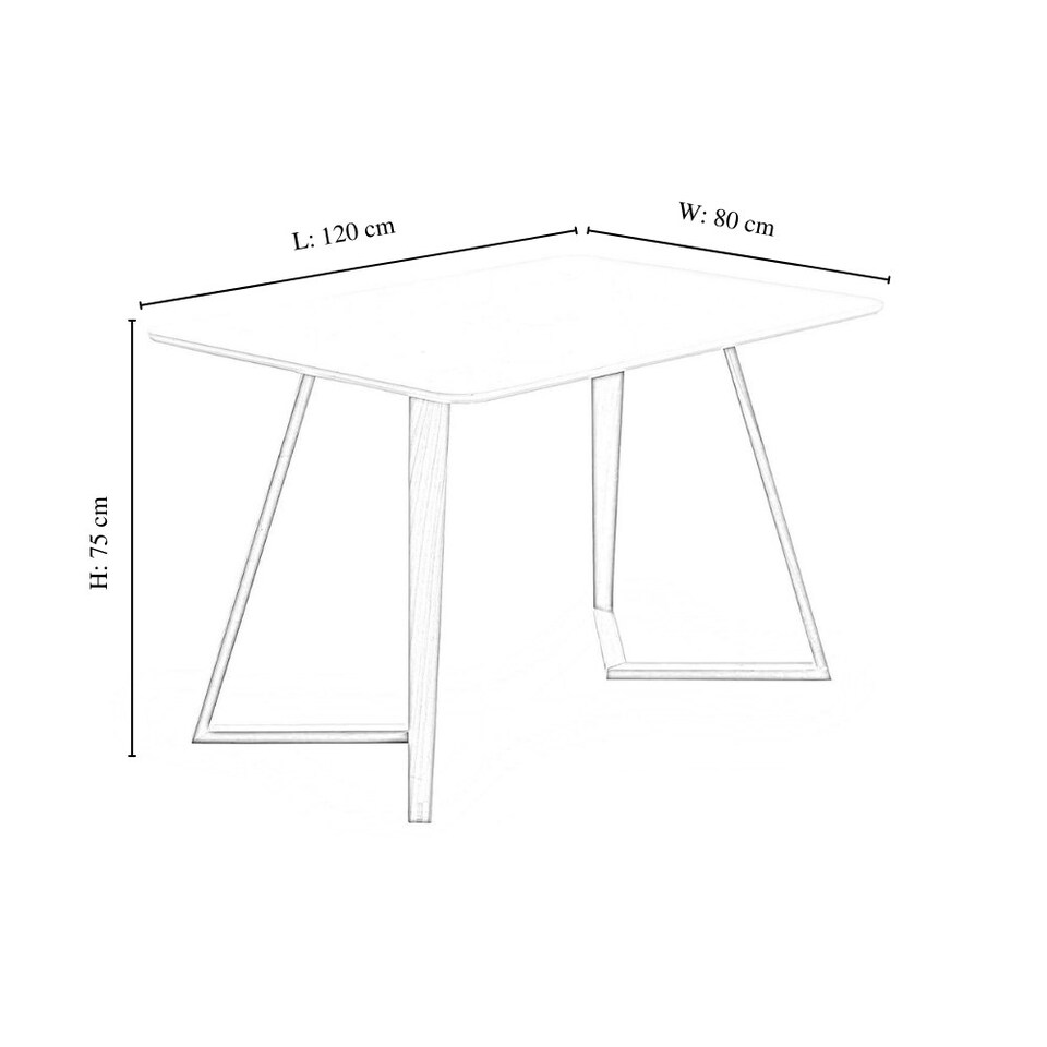 image 1 of Dallas Scandinavian Rectangular Dining Table, Modern Kitchen Table, Solid wood Dining Room Table White