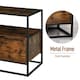 image 7 of HOMCOM Industrial-Style Side Table w/ Drawer Open Shelf Steel Frame Base Retro Black