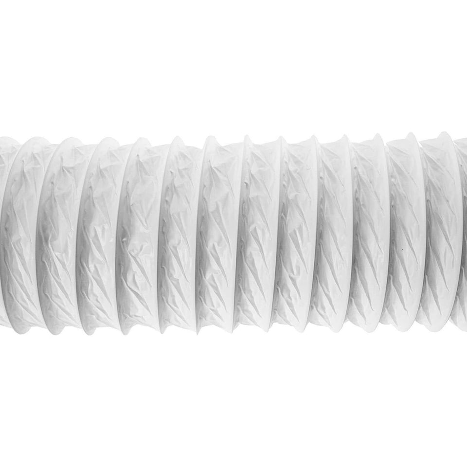 image 1 of SPARES2GO Vent Hose for Klarstein Air Conditioner Conditioning 3m 5" Extension + Pipe Clips White