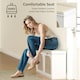 image 4 of HOMCOM Boho Shoe Bench with Padded Seat and 2 Flip-Drawers, White | White | White