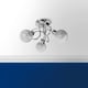 image 3 of Cafe - Chrome with Striped Glass 3 Light Flush Ceiling Light | Chrome | White | 1
