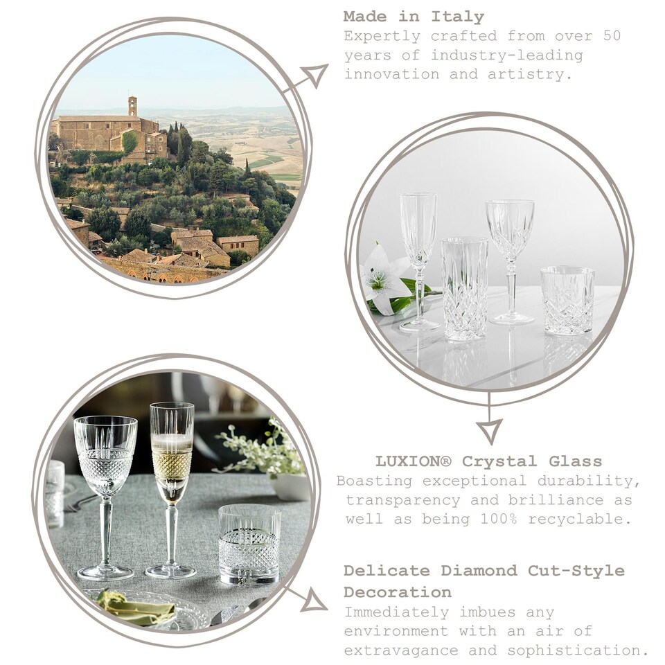 image 1 of RCR Crystal Brillante Glass Champagne Flutes - 190ml - Pack of 12