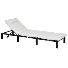 Outsunny Garden Rattan Furniture Recliner Lounger Sun Reclining Daybed Patio